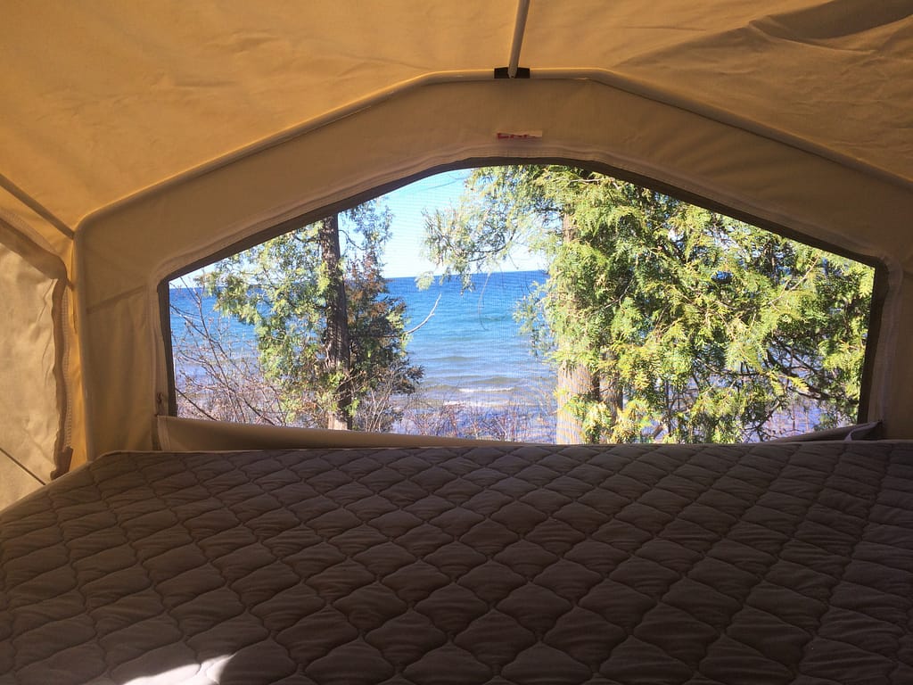 Rear bunk facing lake